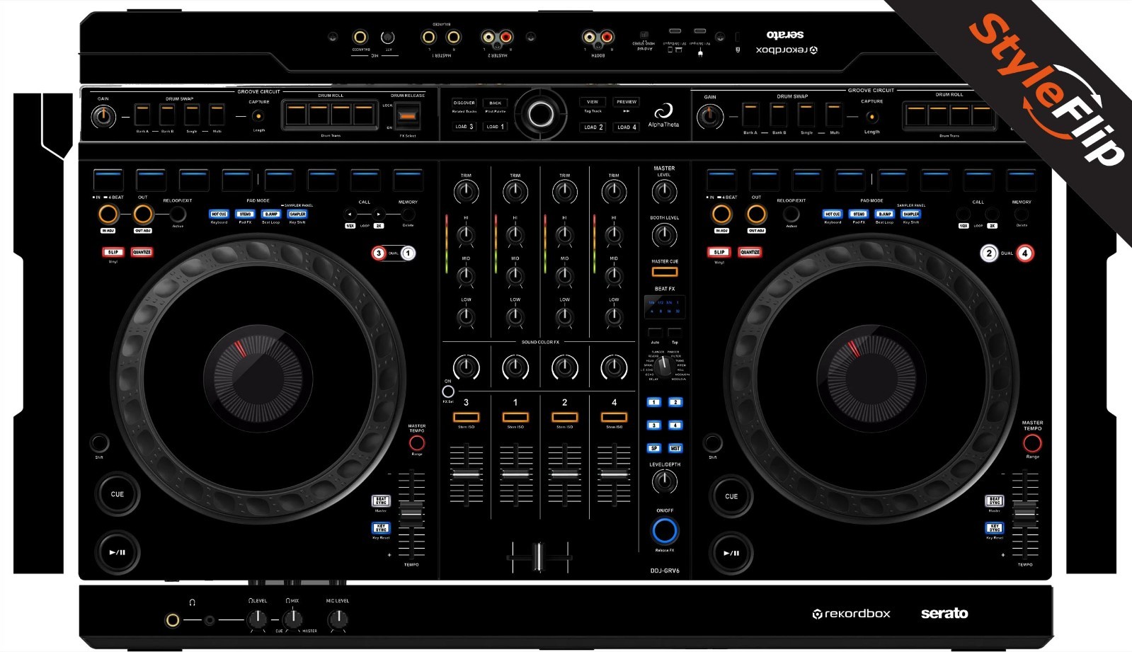 AlphaTheta DDJ-GRV6 Skin | Black | Protective Decal | StyleFlip