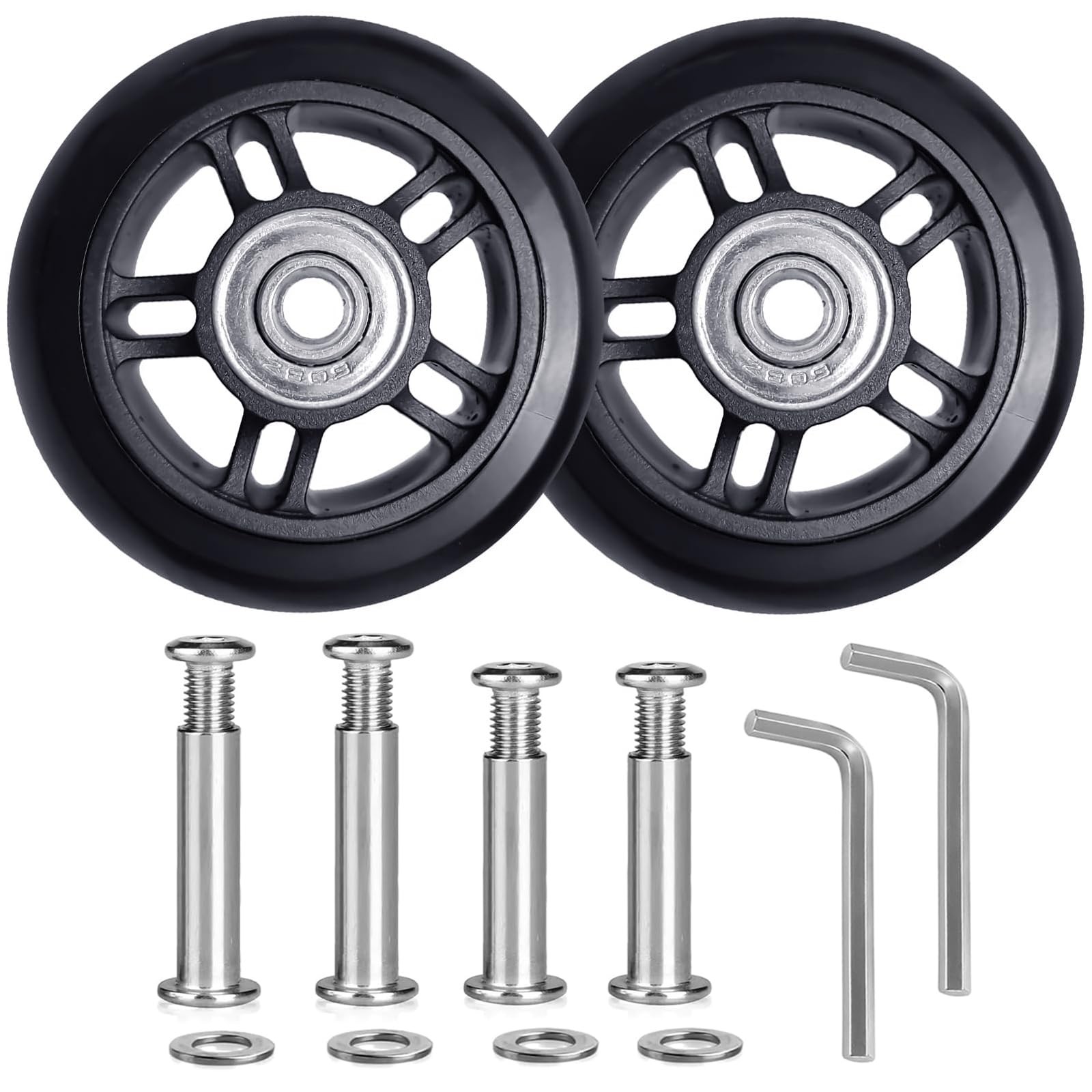 Luggage Replacement Wheels 2 3/4 inch Wear-Resistant Suitcase Replacement Whe