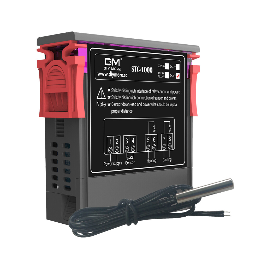 DC 24V STC-1000 Digital Thermostat Temperature Control Controller NTC Sensor