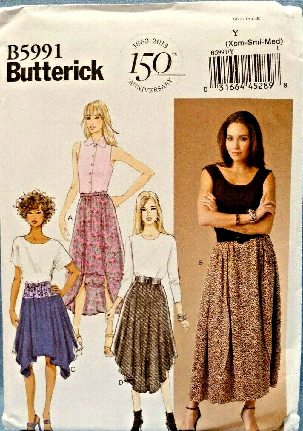 BUTTERICK PATTERN 5991  SKIRTS  EASY  MISSES SIZES XSMALL SMALL MEDIUM UNCUT