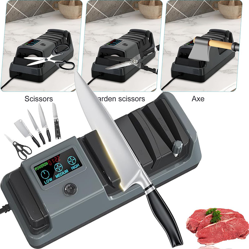 5 in 1 Electric Knife Sharpener-3 Rotational Speed Adjustable Knife Sharpener US