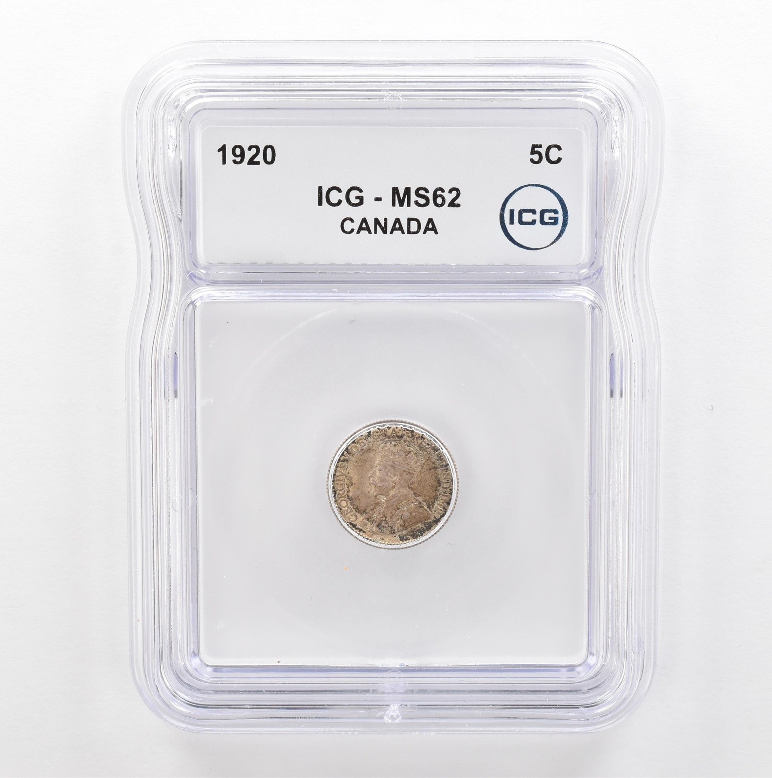 1920 Canada 5 Cents MS62 ICG Beautiful Tone *5351