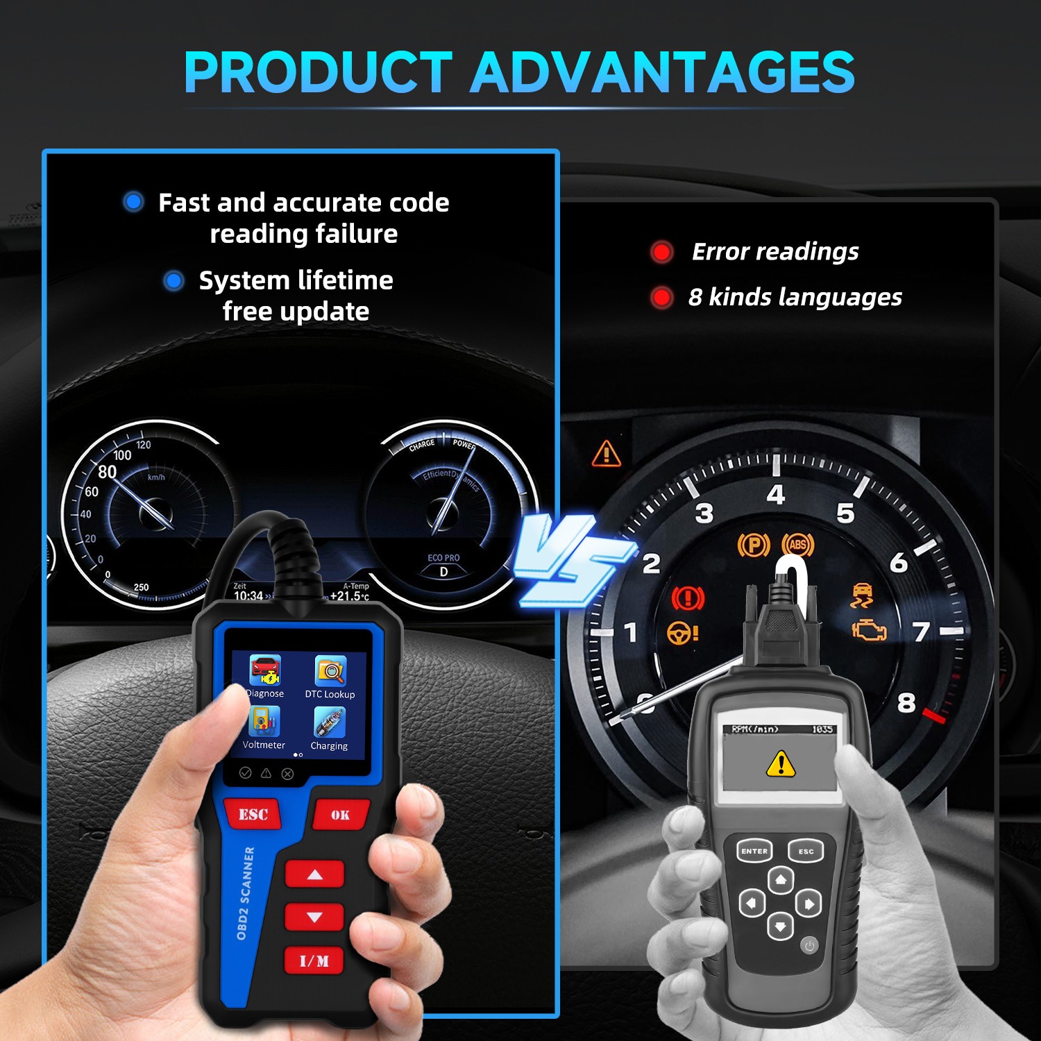 AT300 Classic Enhanced Universal OBD II Scanner Car Engine Fault Code Read US