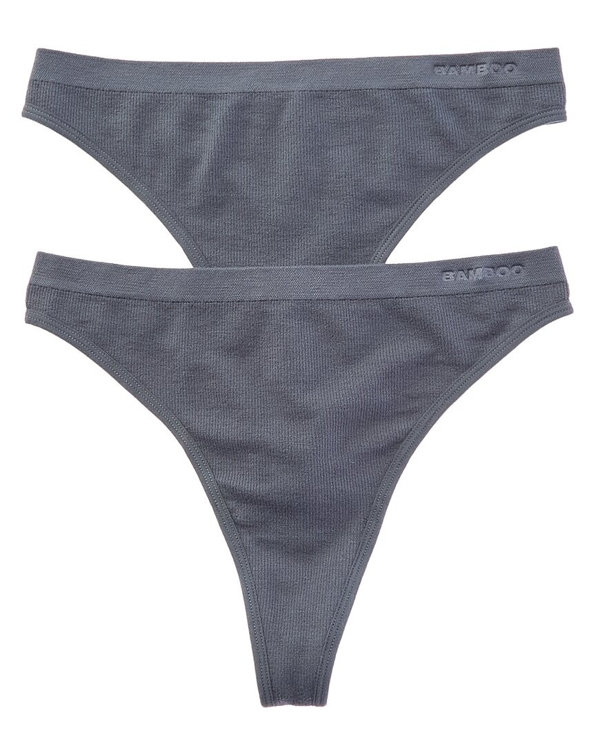 Bamboo Set Of 2 Essential High Rib Thong Women's