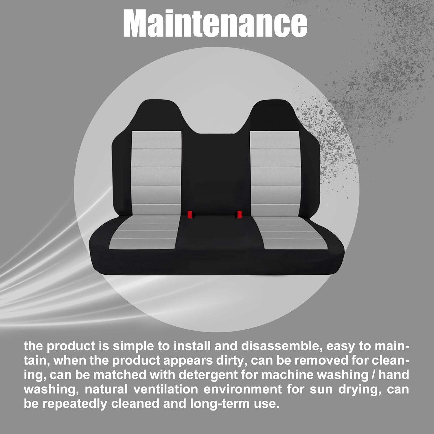 Truck Seat Cover Front Solid Bench Seat Covers with Molded Headrests Compatible