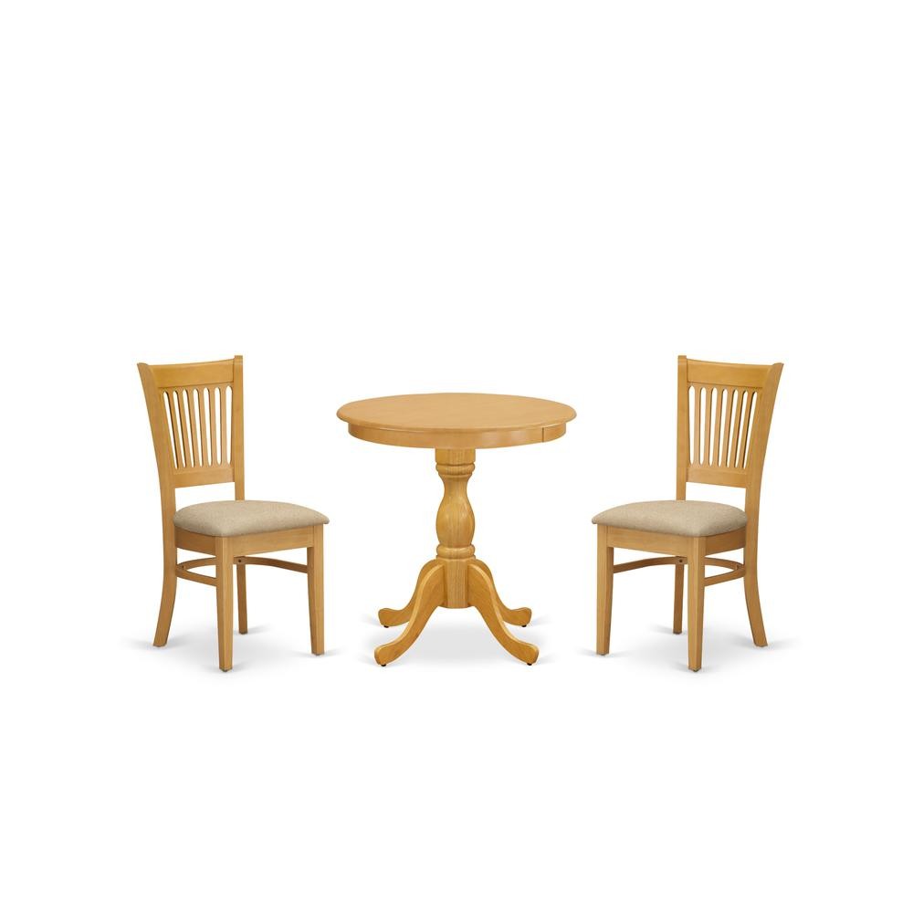 East West Furniture - ESVA3-OAK-C - 3-Pc Modern Dining Room Table Set - 2...