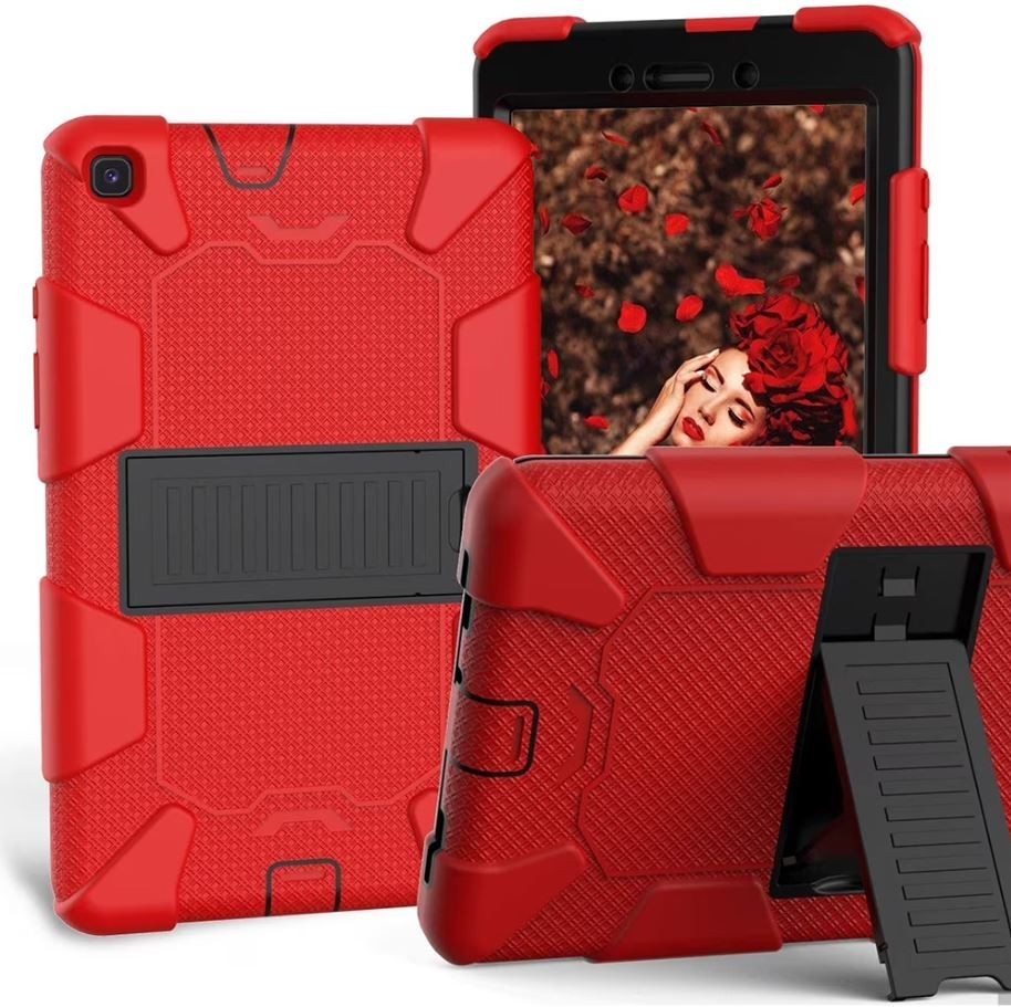For Samsung Galaxy Tab A8 10.5 X200 Heavy Duty Silicone Defender Case Kickstand