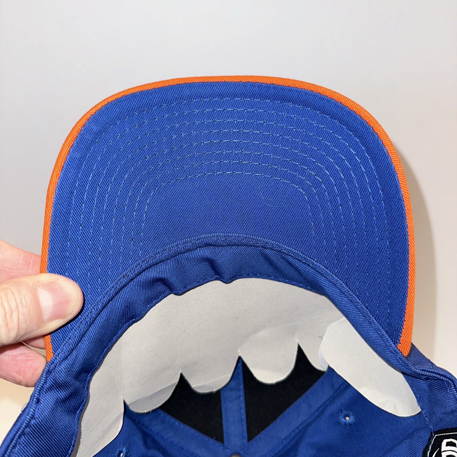 Scholastic Clay Target Program Hat Cap Orange Bill Royal Blue Hook Loop EUC
