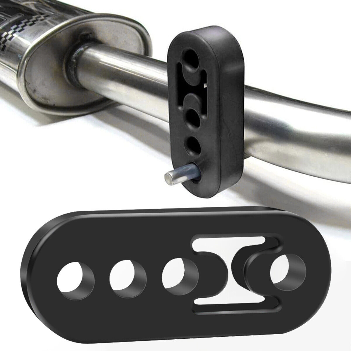 4x Exhaust Hangers Adjustable Muffler Performance Polyurethane Rubber Universal