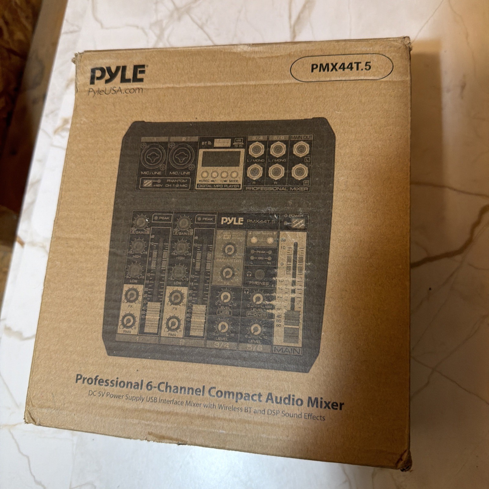 Pyle PMX44T.5 Professional Wireless DJ Mixer - 6-Channel Bluetooth Compatible