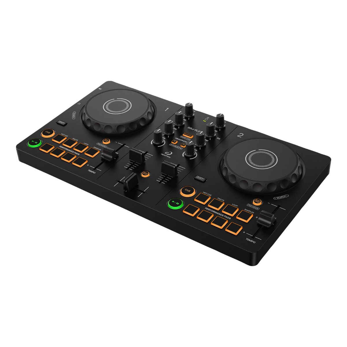 AlphaTheta DDJ-FLX2 Compact Beginner 2-Channel Serato DJ Controller, Headphones