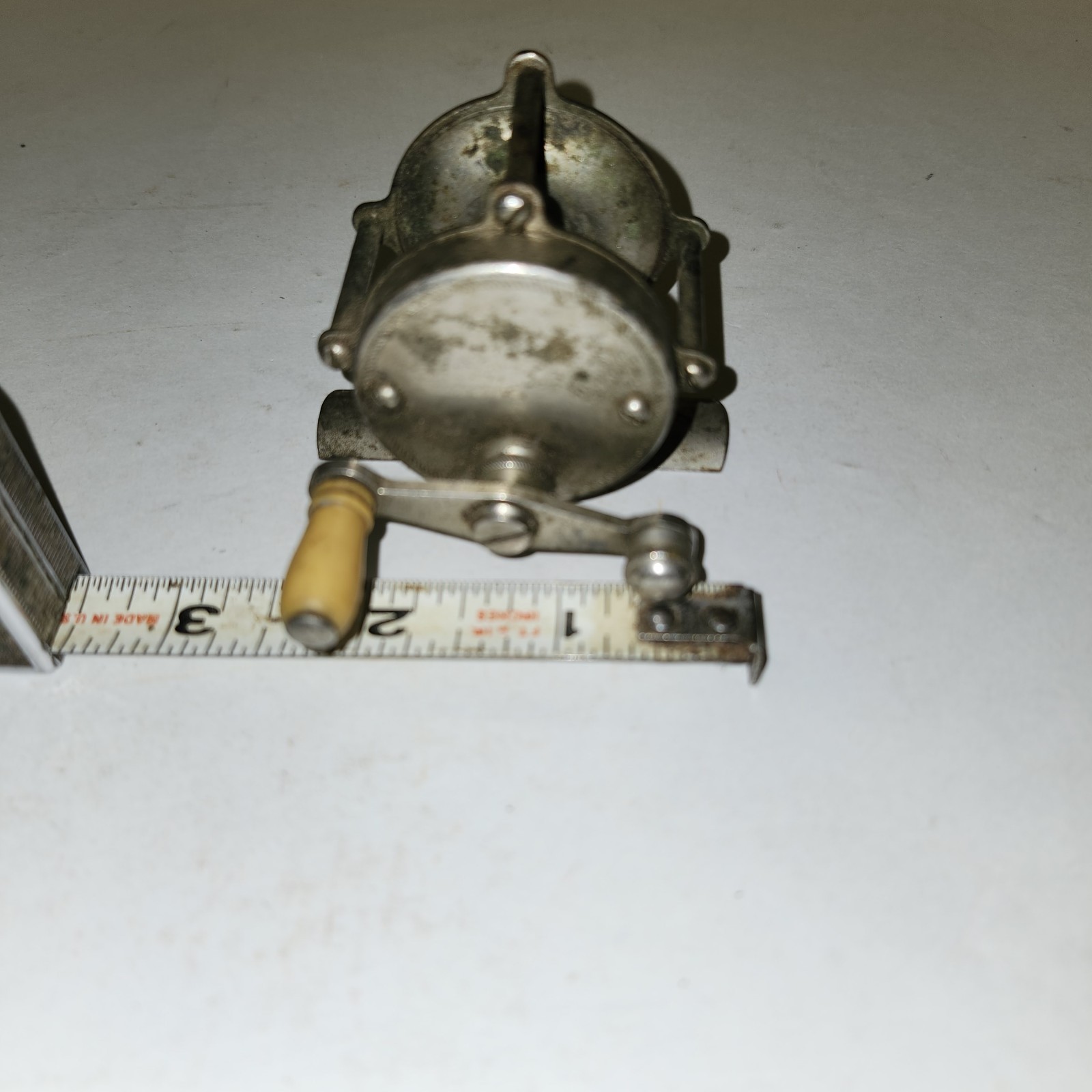 Antique Fishing reel Crank #40 Very Old Small Works As Should Unbranded Rare