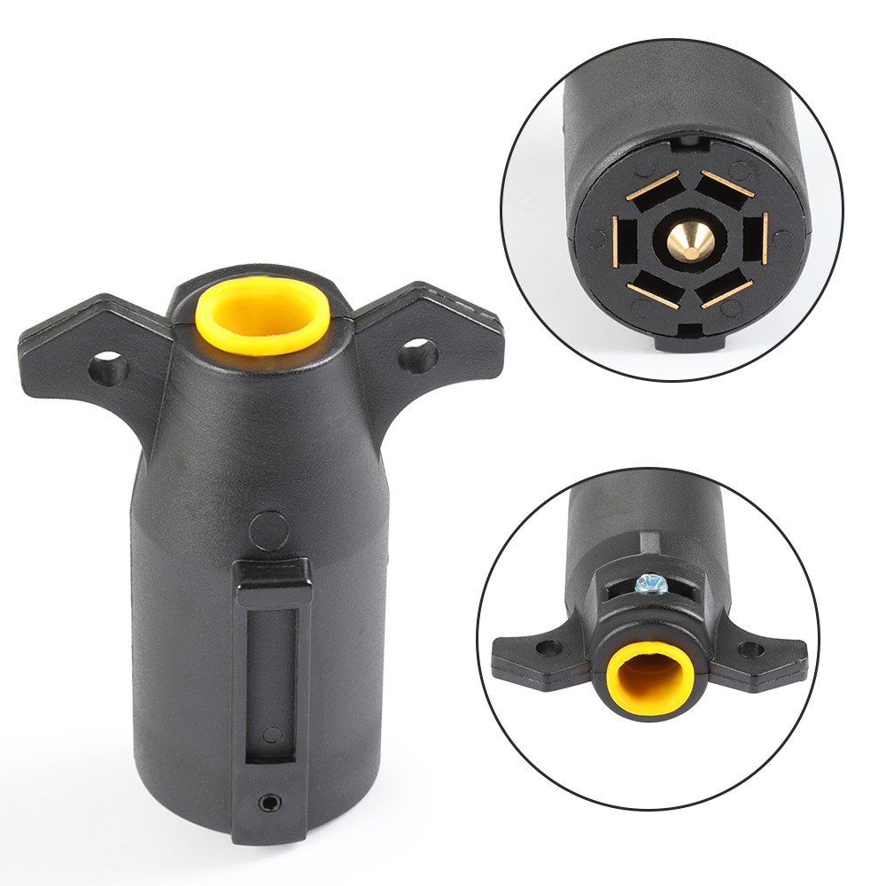 7 Way Round RV Style Trailer Light Plug Connector Replacement End Blade Round