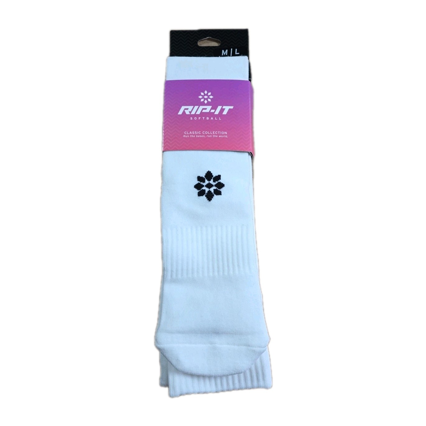 RIP-IT  Over The Knee Softball Socks Classic M/L WHITE NWT