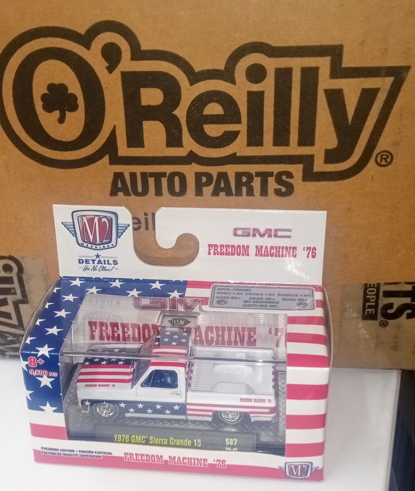 M2 Machines O'Reilly's EXCLUSIVE FREEDOM MACHINE s87 76 GMC Sierra TRUCK Square