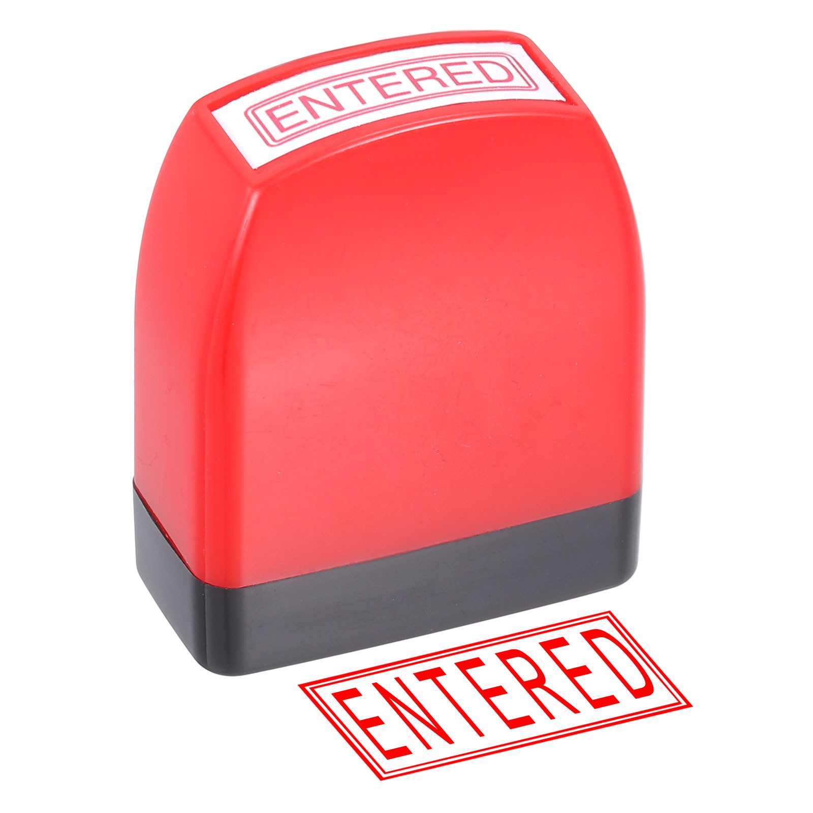 ENTERED Notice Stamp Self Inking, Red Black