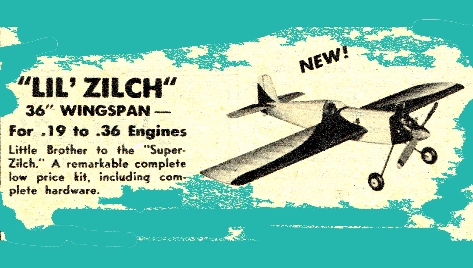 Model Airplane Plans (UC): Berkeley Lil' Zilch 36" Stunt for .19-.36 (1948)