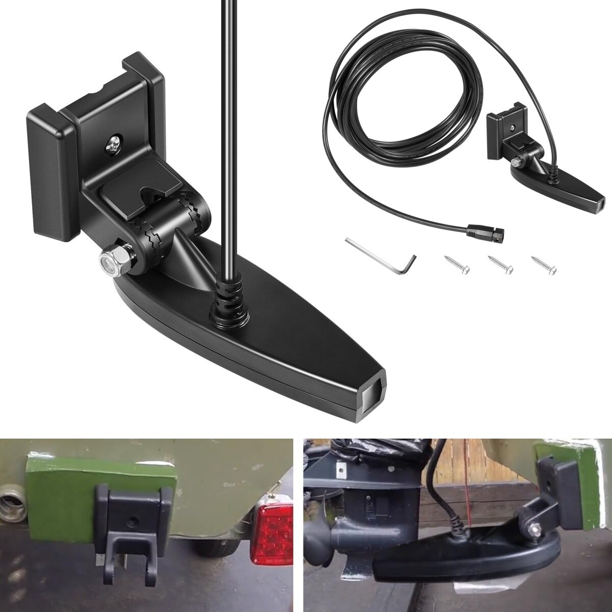 Transom Mount Transducer For 710295-1 Humminbird Helix 7/8 CHIRP MEGA DI GPS G3