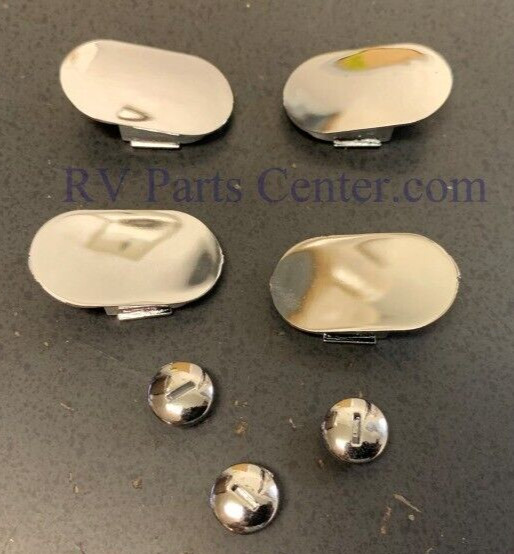 2030 Velvac 748346 Mounting Screw Caps, Chrome, 4 Base & 3 Set Screw Caps