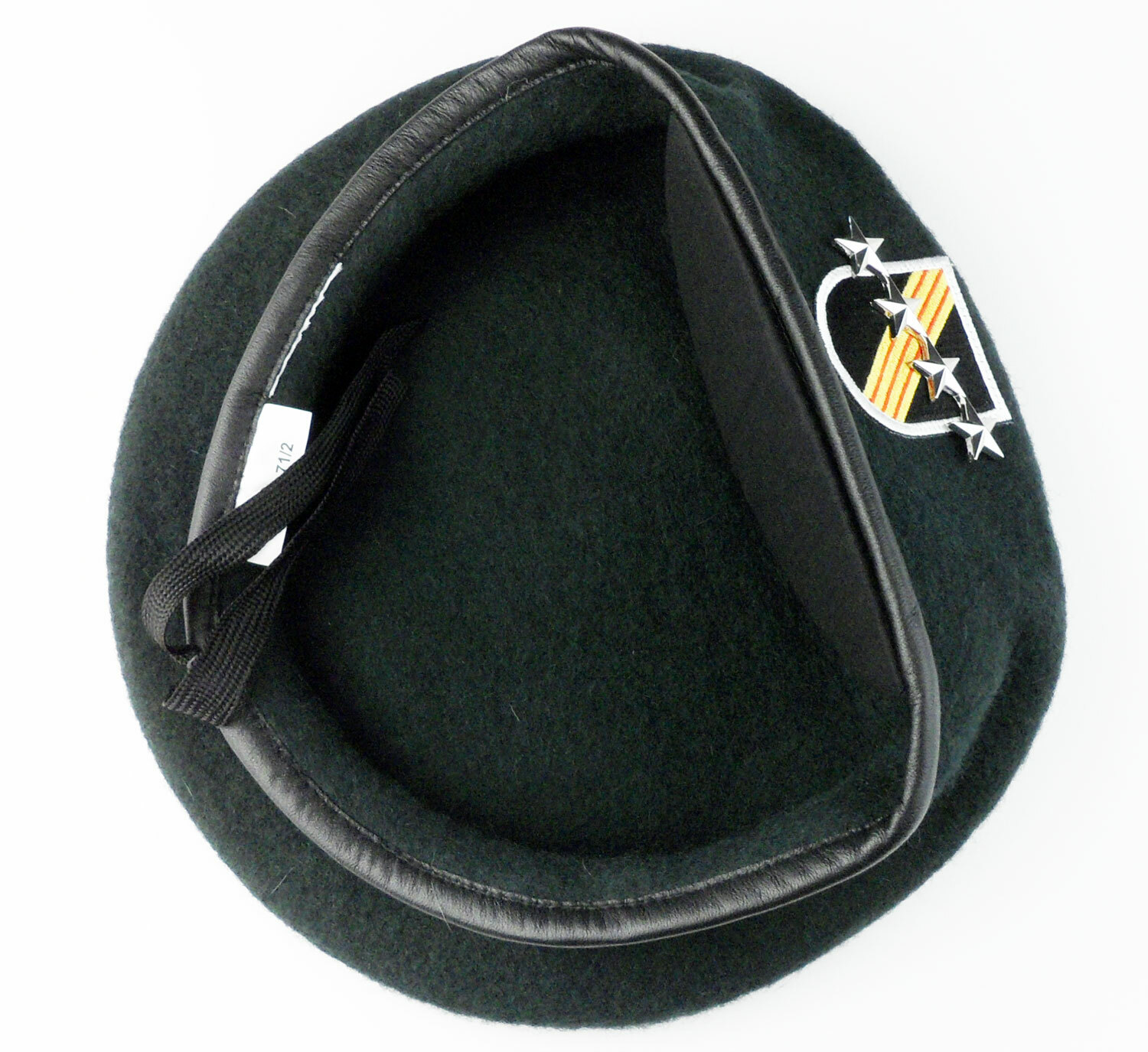 Green Beret U.S. Army Special Forces Hat with Silvery Stars Badge Wool Size L