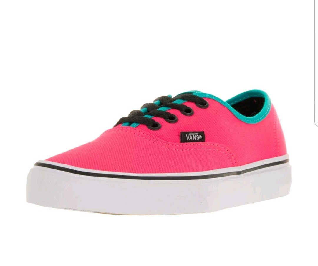 Vans New Skate Shoe Brite Neon Pink Black Blue Teal Unisex Men Sz4 Woman Sz 5.5