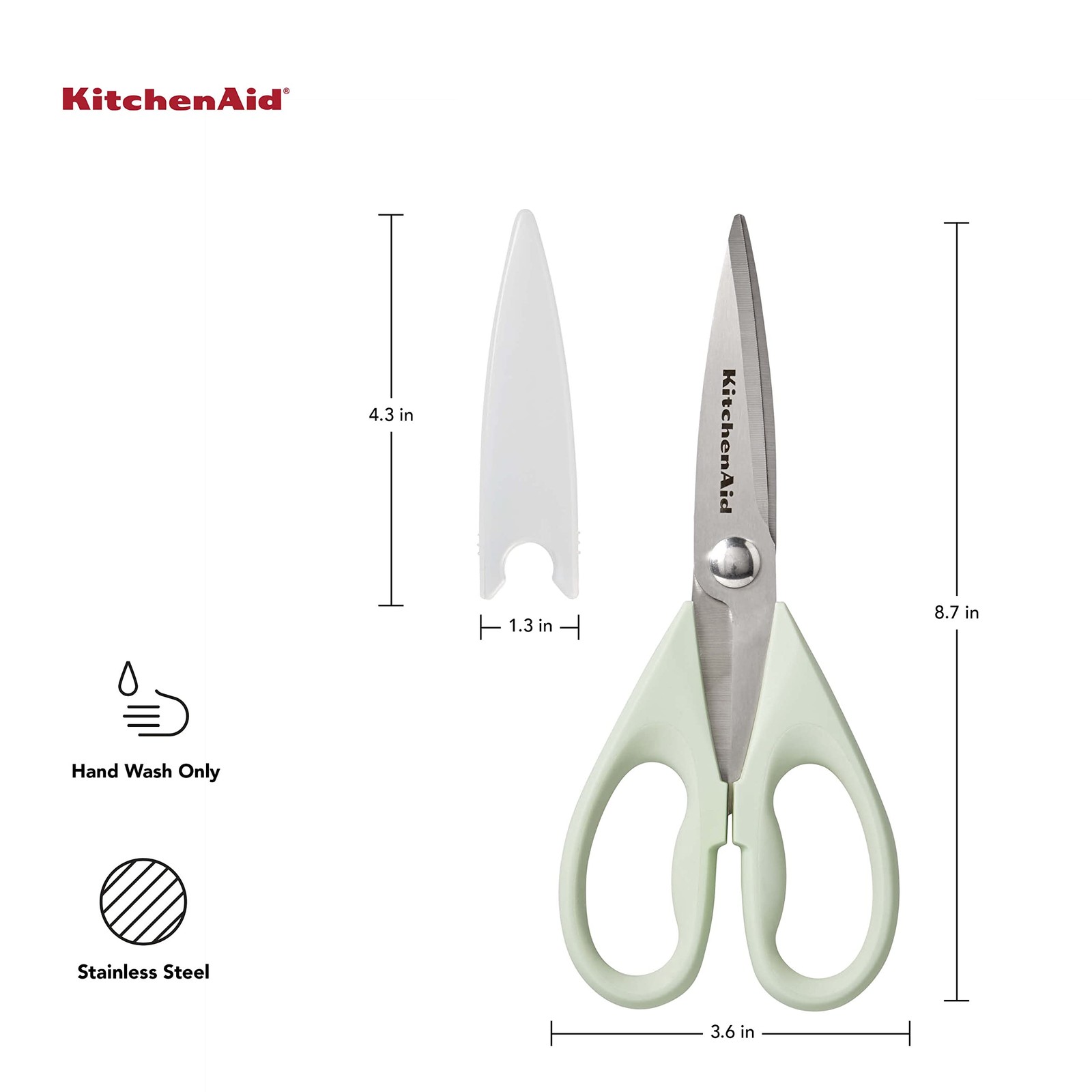 KitchenAid All Purpose Kitchen Shears with Protective 1 Pack, Pistachio
