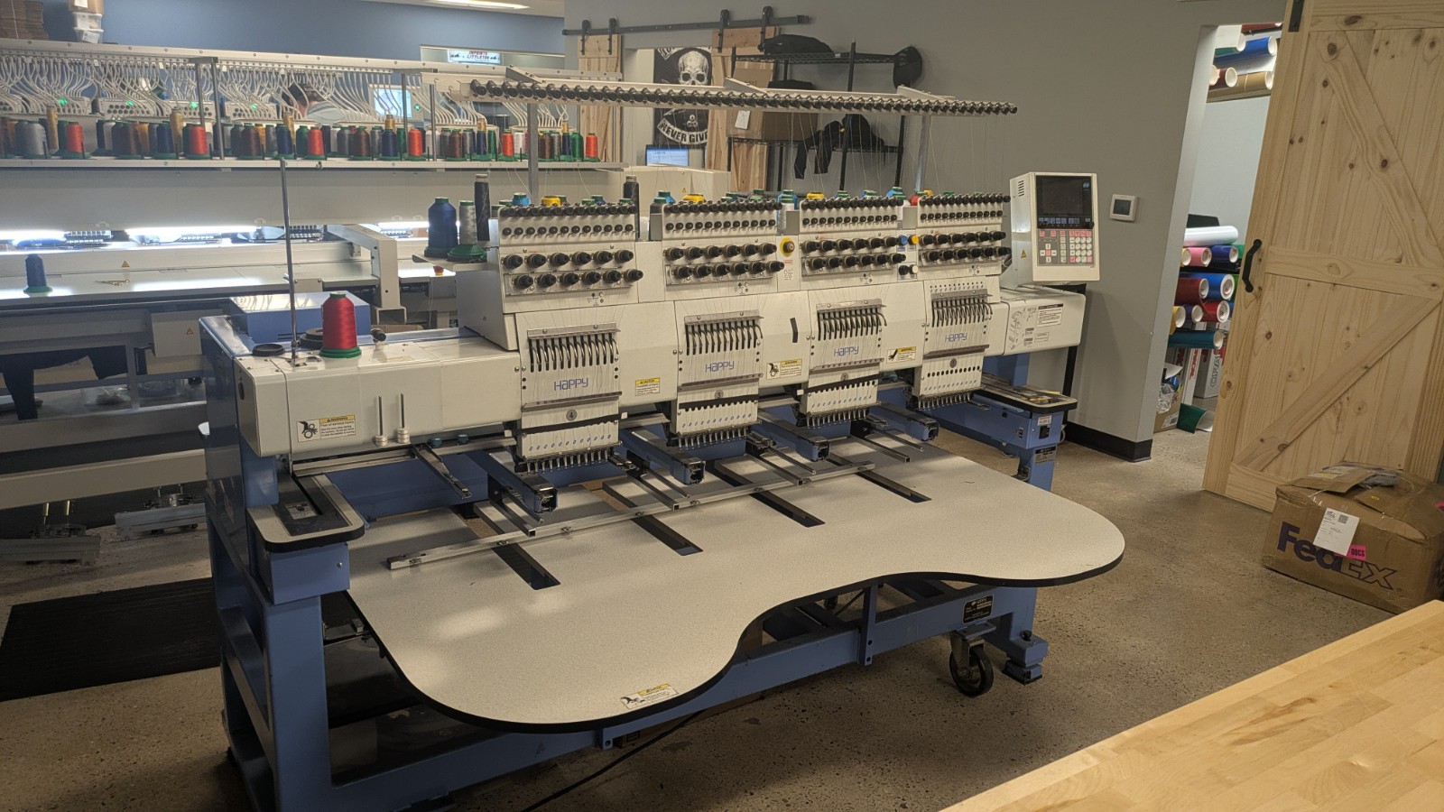 2003 Used Happy Embroidery Machine, 4 Heads,12 needle
