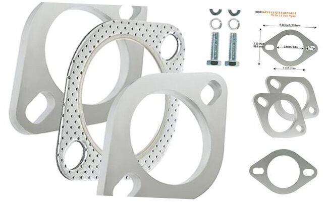 2 Bolt 2.5 inch/63.5mm Exhaust Flange Connection Kit Corrosion 2.5 inch 2 Blot