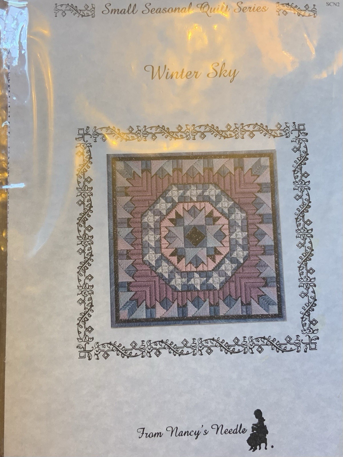 From Nancy’sNeedle Small Seasonal QuiltSeries “WinterSky” needlept pattern