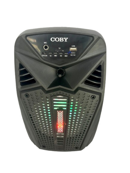 COBY CPA-510-BLK Bluetooth True Wireless Party Speaker LED Lights Karaoke