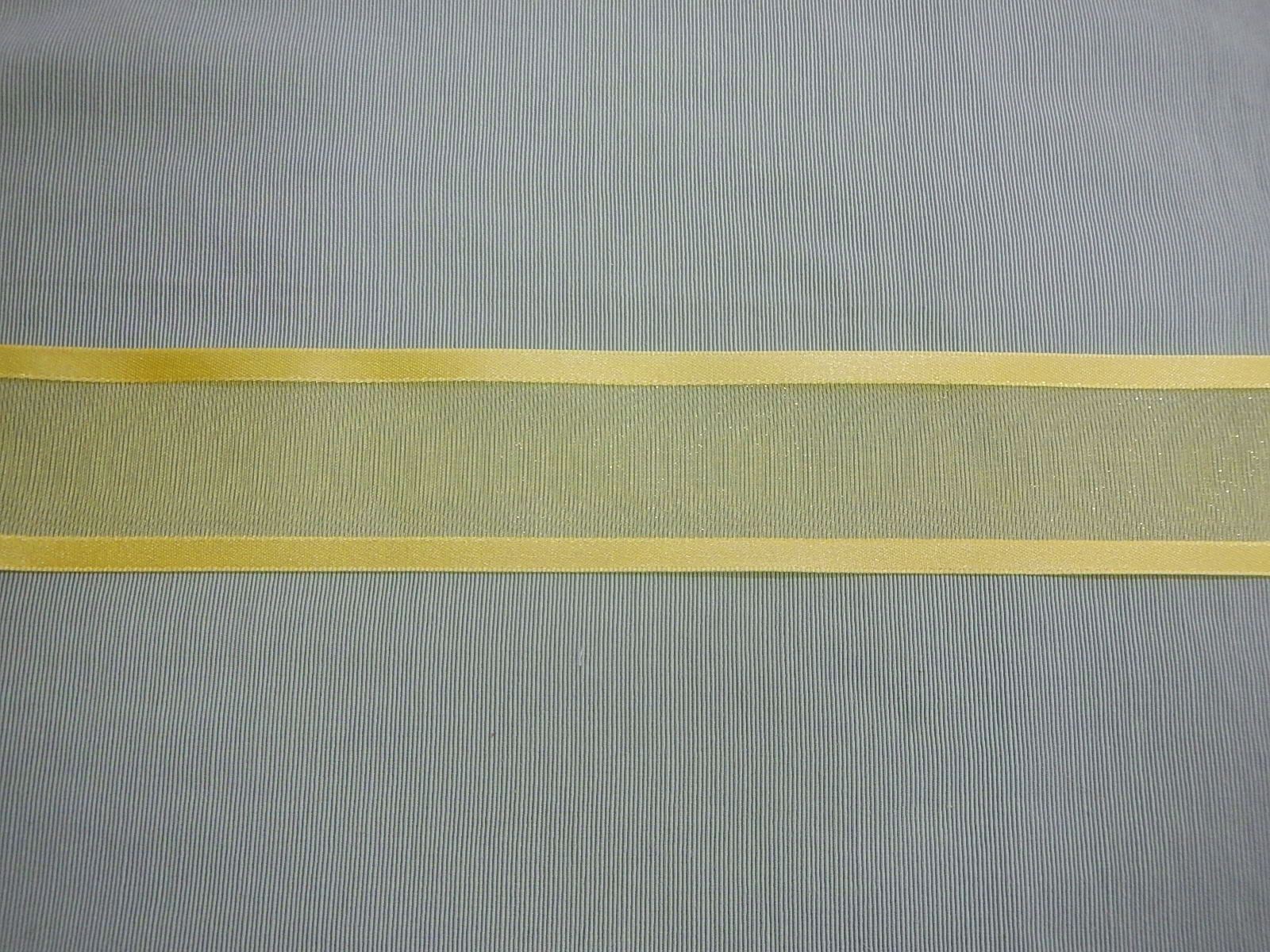 Satin Edged Sheer Ribbon Yellow  - 38mm  x 23 metres