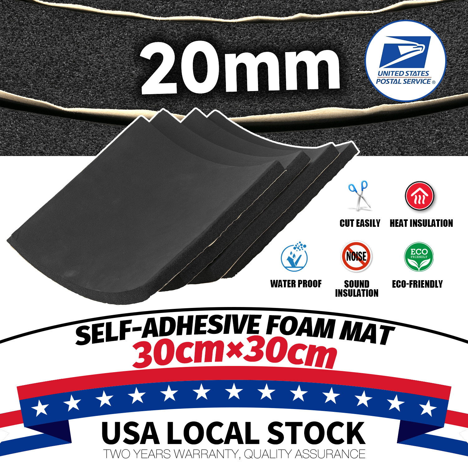 12"x12"Neoprene Sponge Foam Rubber Sheet With Self-Adhesive Easy Cut DIY Padding