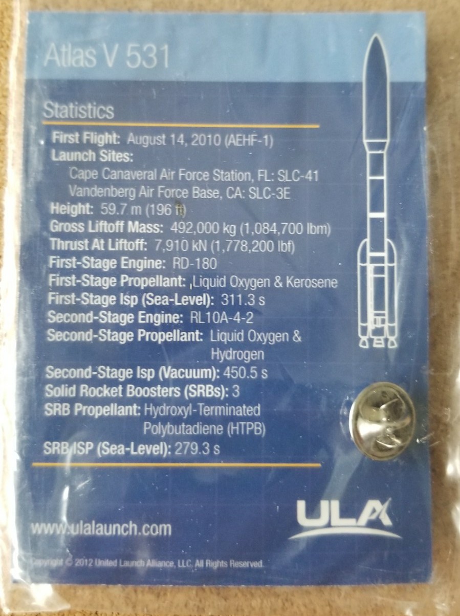 Launch Services Program NASS 4 Pin & 2 Rocket Pins