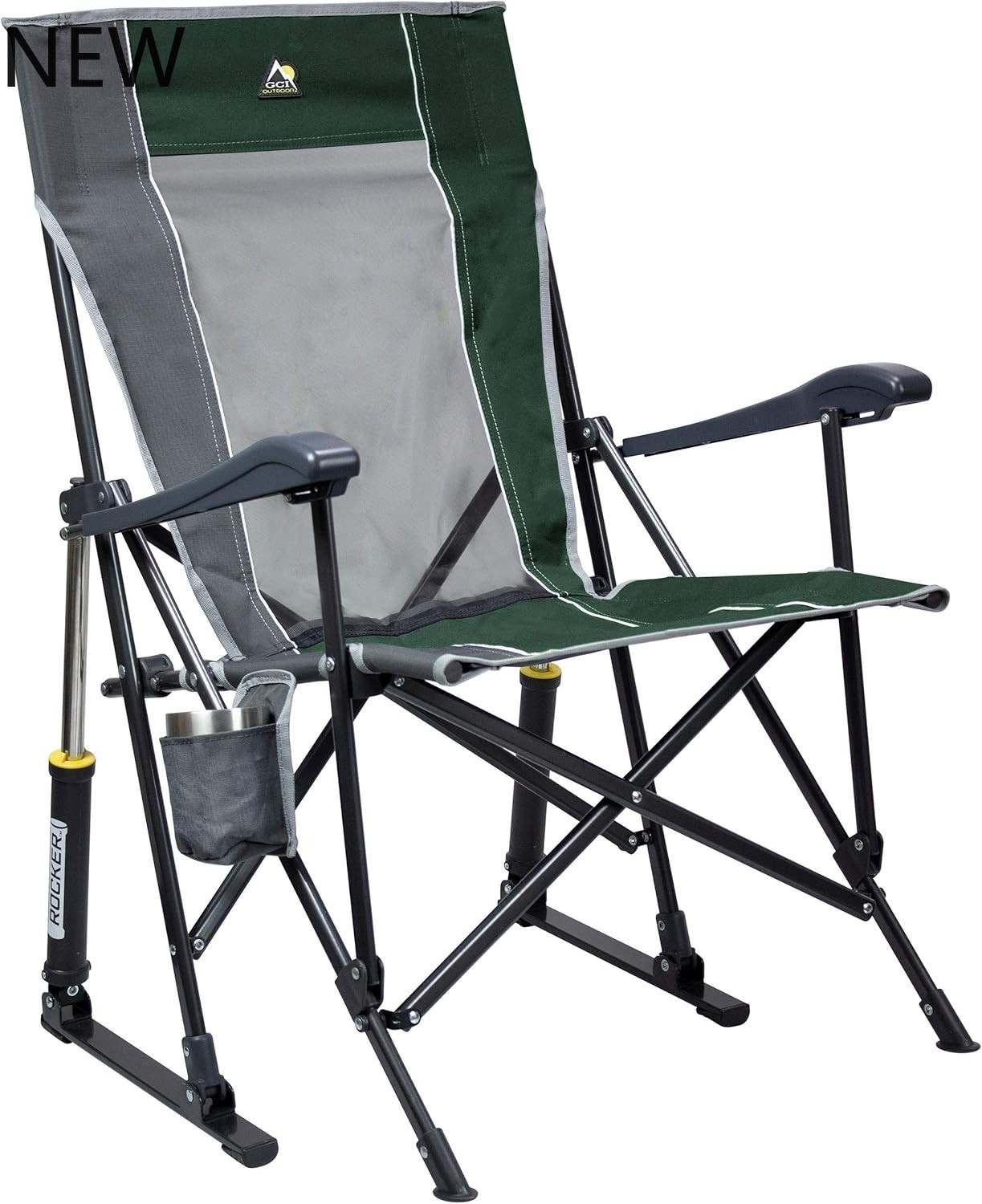 GCI Outdoor Roadtrip Rocker Camping Chair | Portable, Folding, Hunter Green