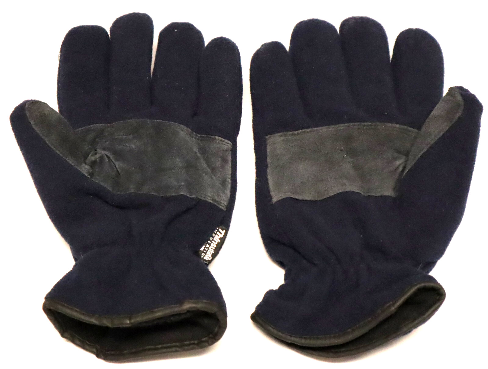 Mens Thinsulate Insulation navy blue fleece winter gloves size L