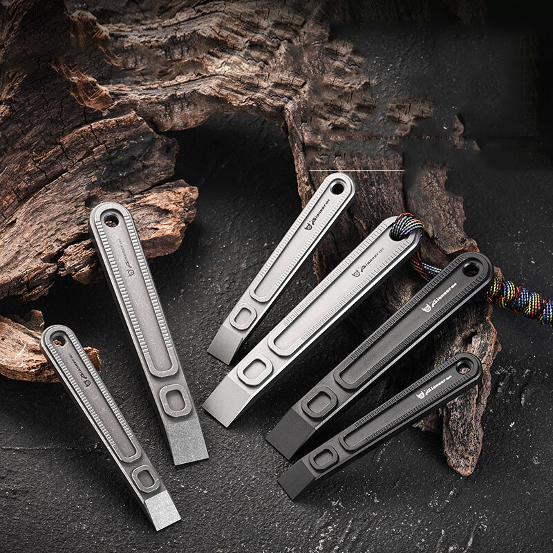 Hot Portable TC4 titanium alloy pry bar outdoor camping multifunctional EDC tool