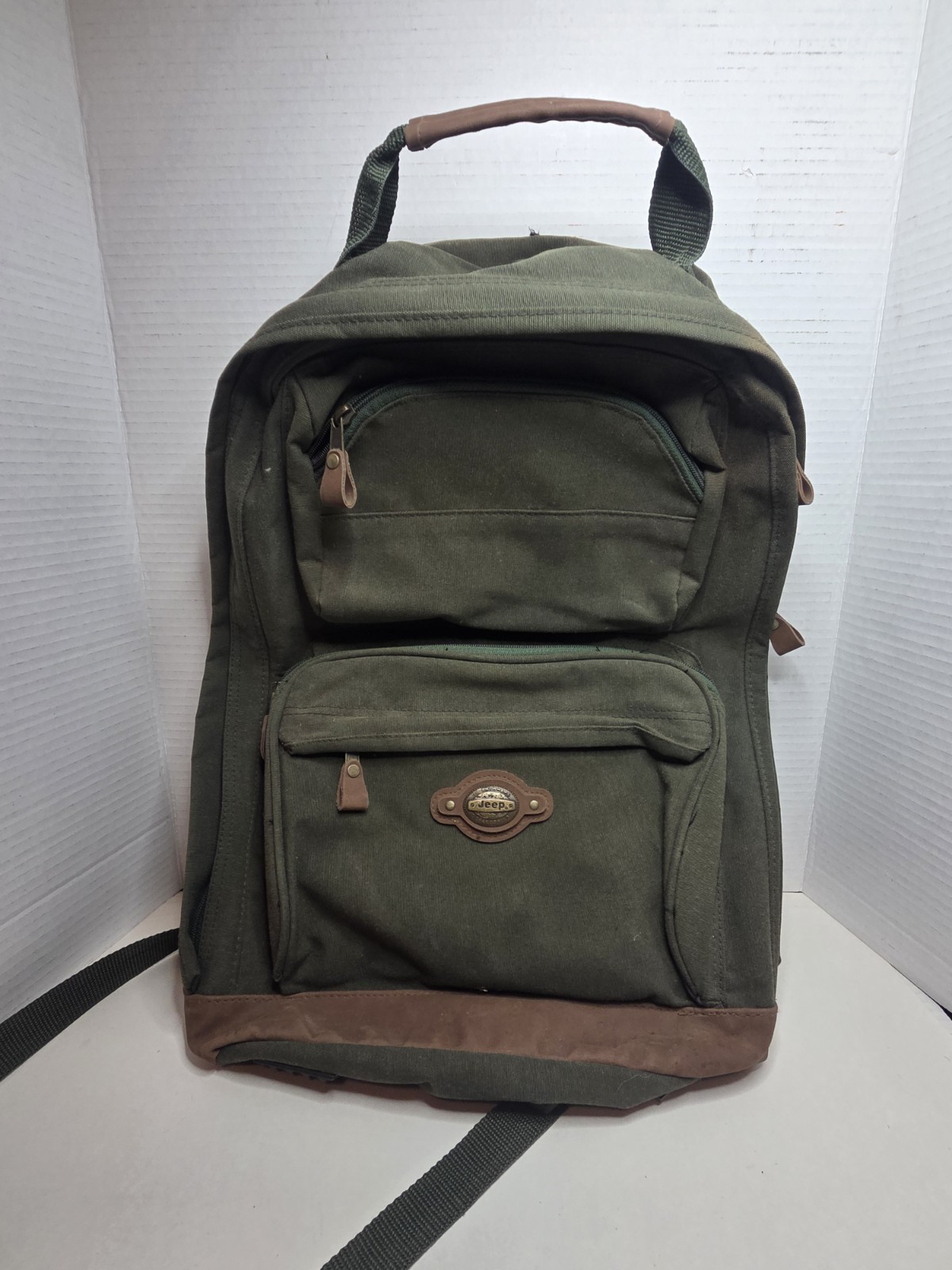 Jeep Green Canvas Backpack Camping Hiking School