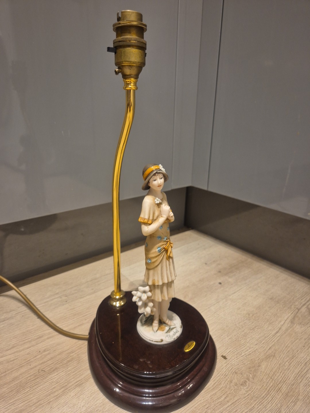 Giuseppe Armani Florence Figurine - Bluebell- Table Lamp With Shade 53cm Signed