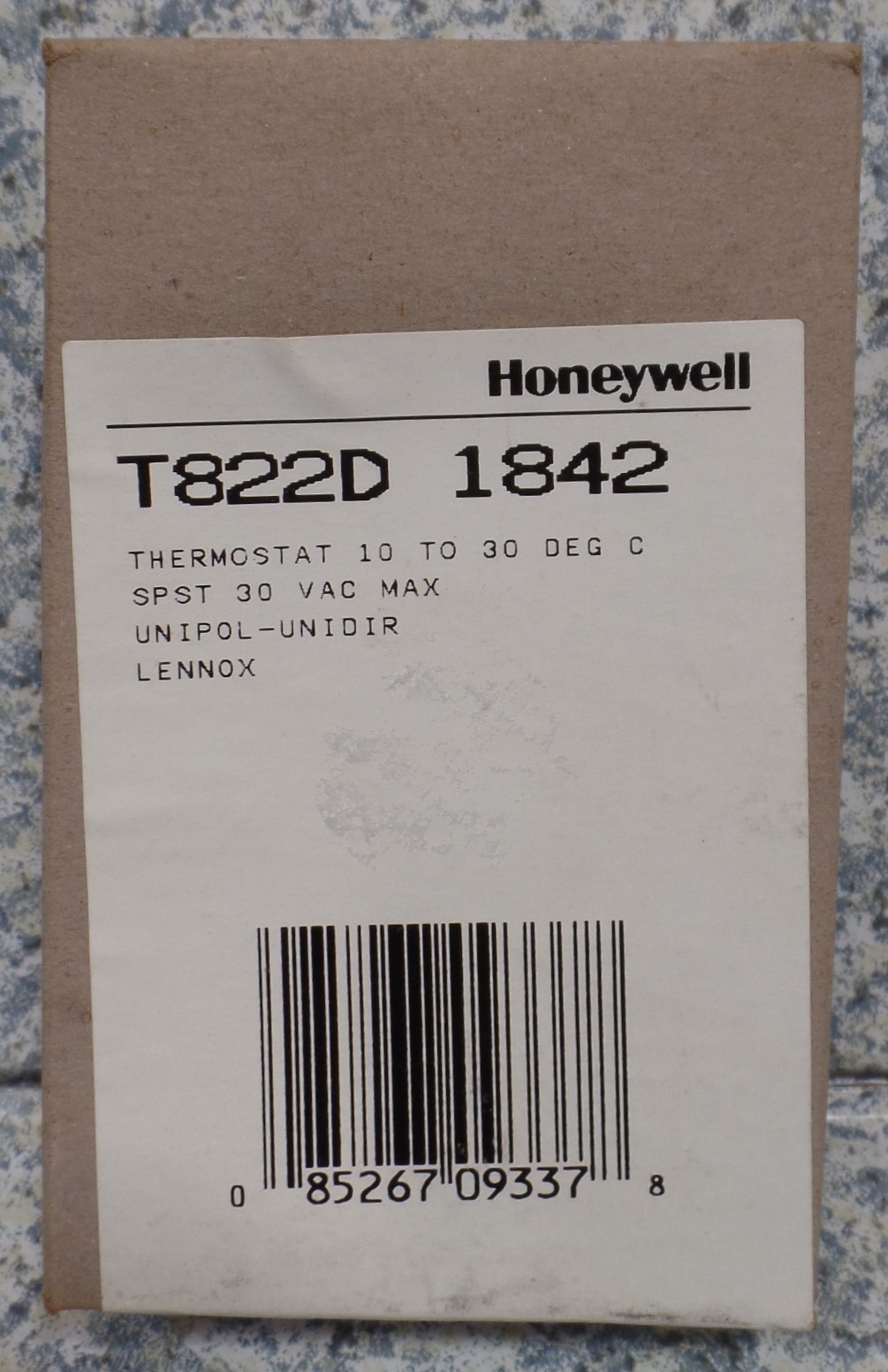 HONEYWELL T822D 1842 Thermostat 10-30 Deg Celcius Lennox SPST 30VAC Max Unipol