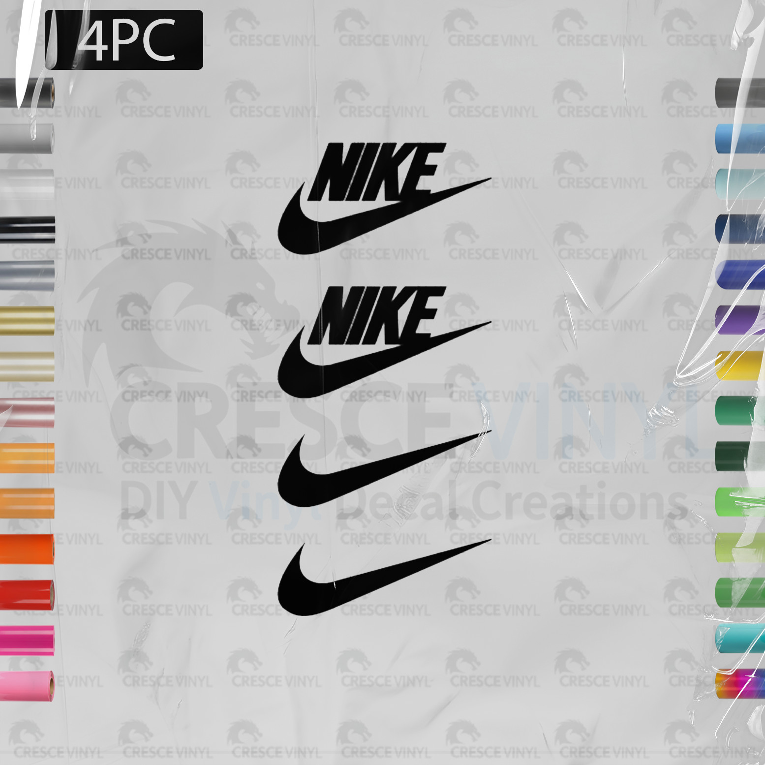4 Piece  Nike Set Ready to Apply DIY Made to Order Iron On Custom Vinyl Decal