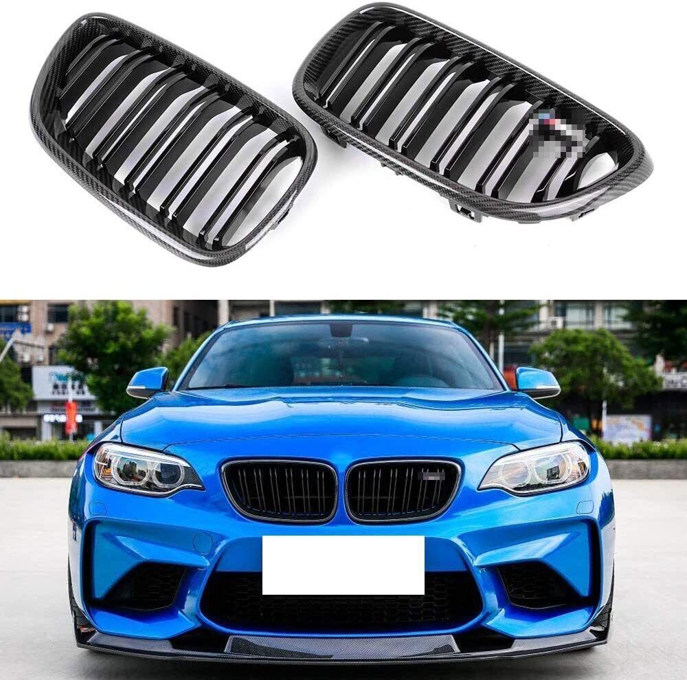 Carbon Fiber Front Kidney Grille Grill Fit For BMW 2 Series F22 F23  F87 M2