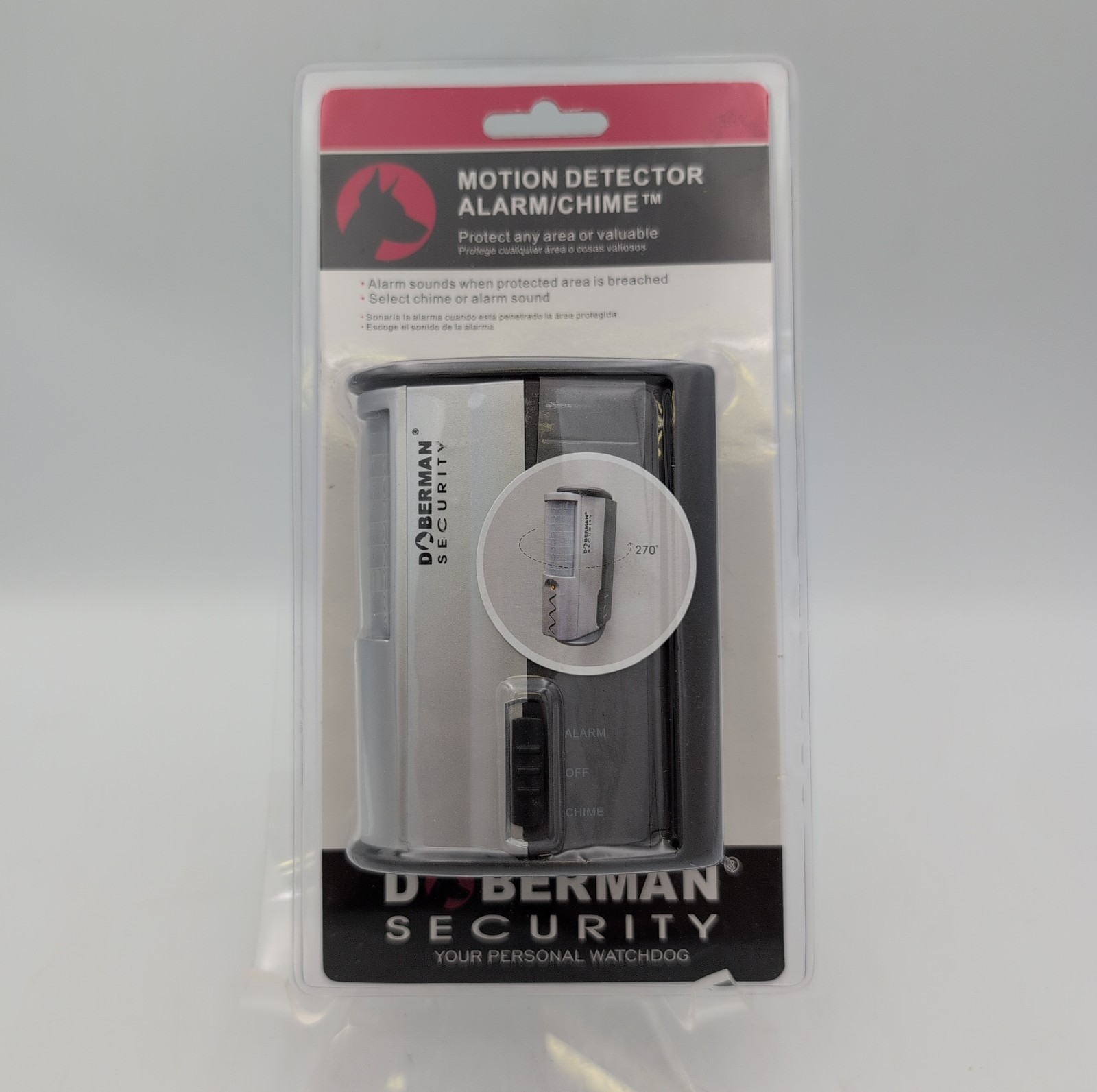 Doberman Security Motion Detector 100db Alarm/Chime #SE-0104 NEW Factory Sealed