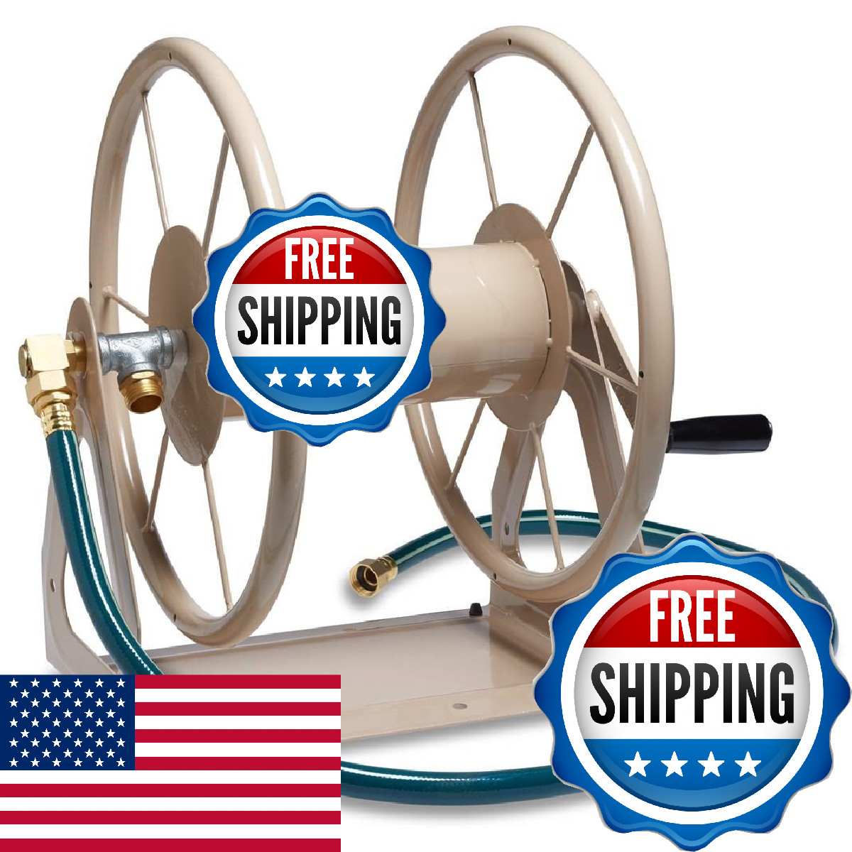 Liberty Garden Products 703-2 Multi-Purpose Steel Garden Wall Floor Mount Hose R