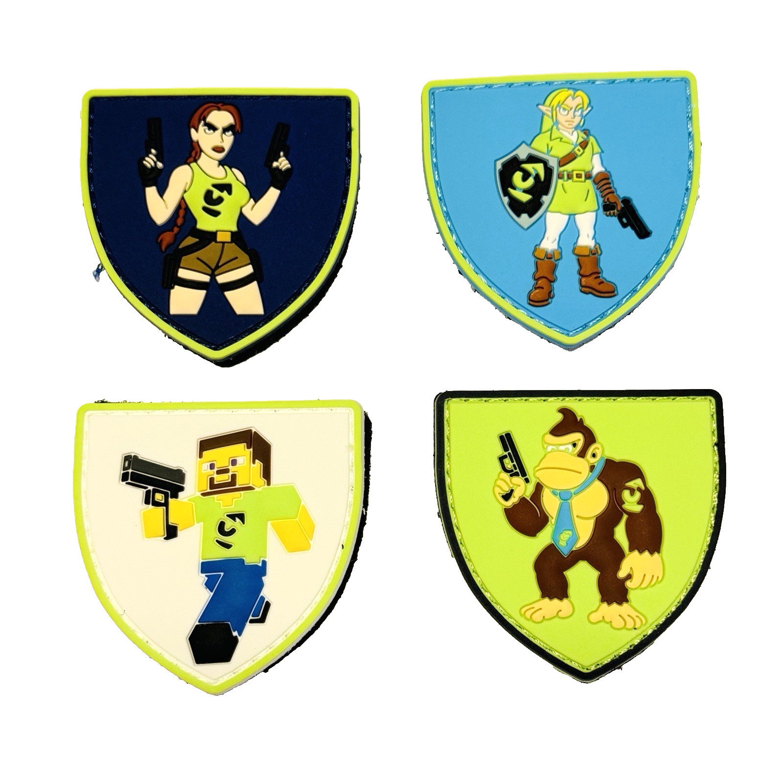 Night Fision 4 Patches Minecraft Steve Donkey Kong Lara Croft Legend of Zelda