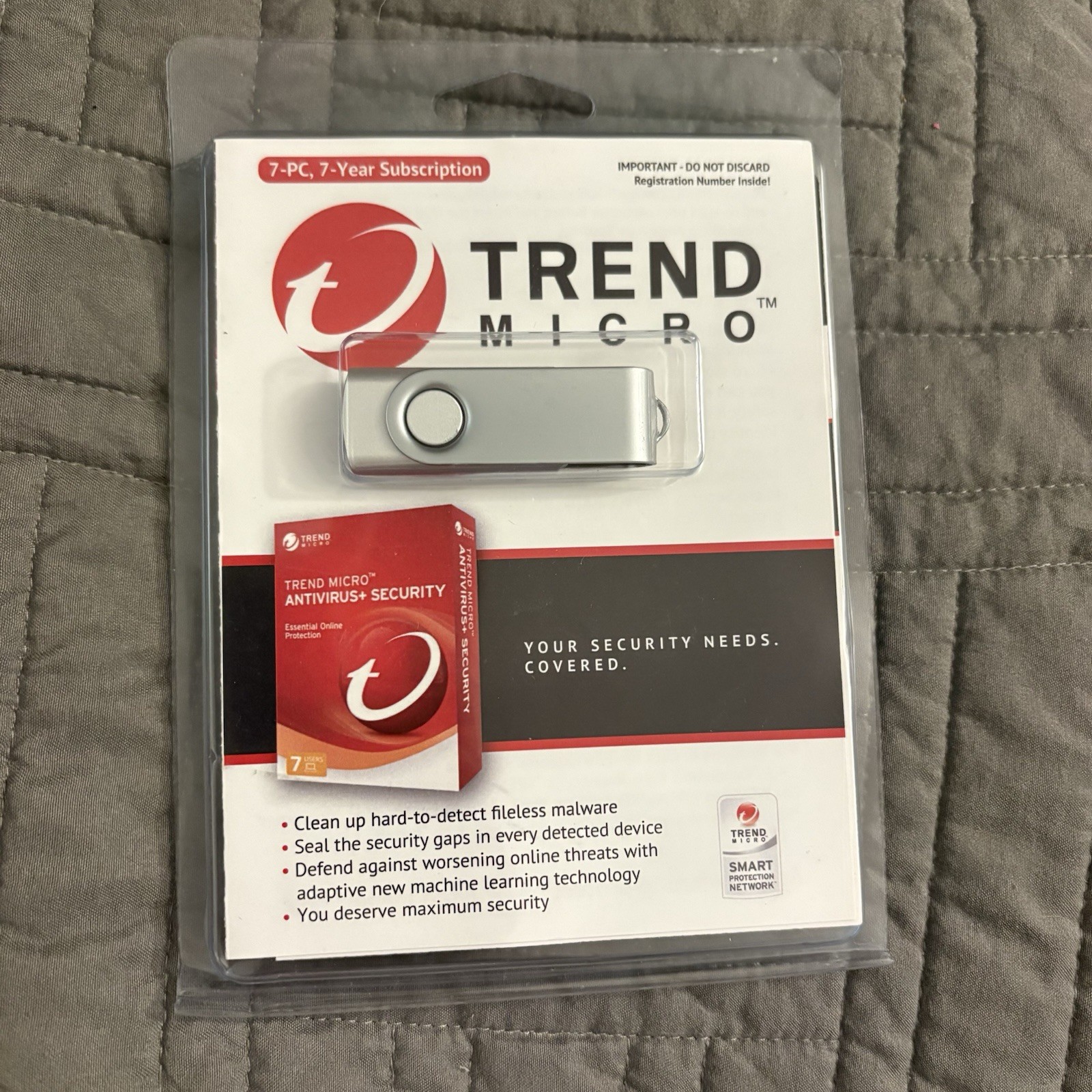 Tech Smart USA Trend Micro Antivirus+ Security software USB 7-PC