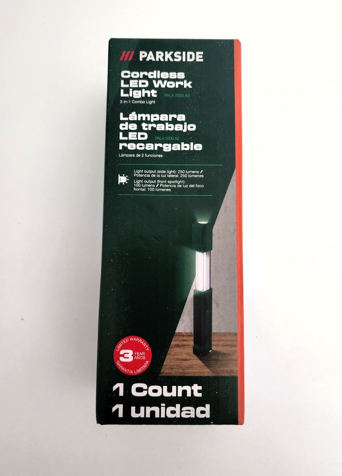 Parkside 2-in-1 Combo Cordless Telescoping LED Work Light