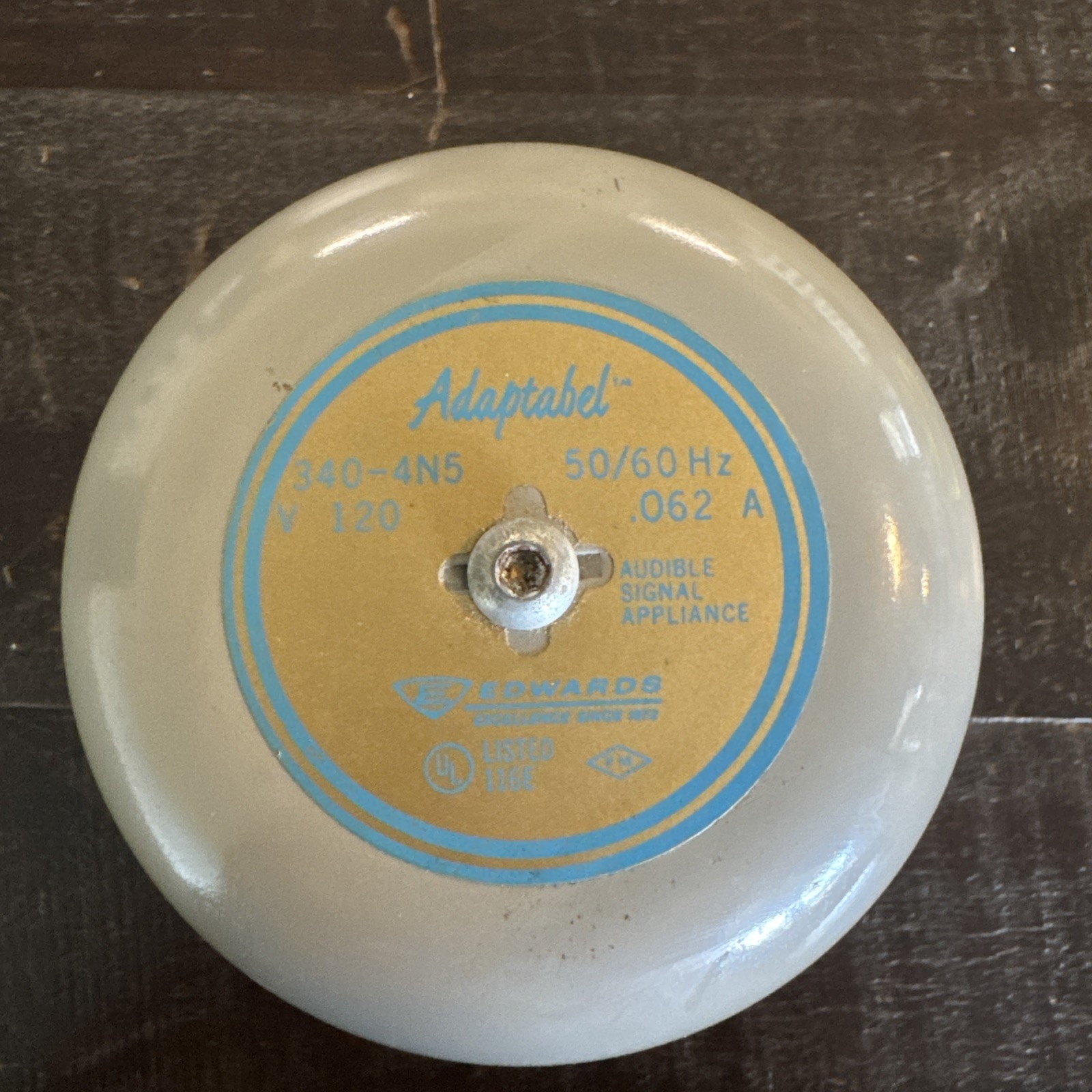 Edwards Adaptabel ~ 340-4N5 ~ 120V Schoolhouse Bell Alarm 50 / 60 Hz NOS (J)