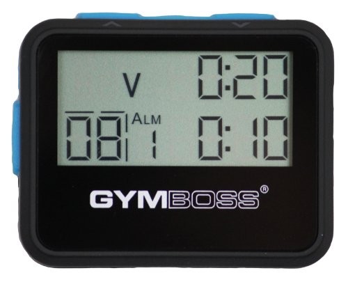Gymboss Interval Timer and Stopwatch Black Blue SOFTCOAT