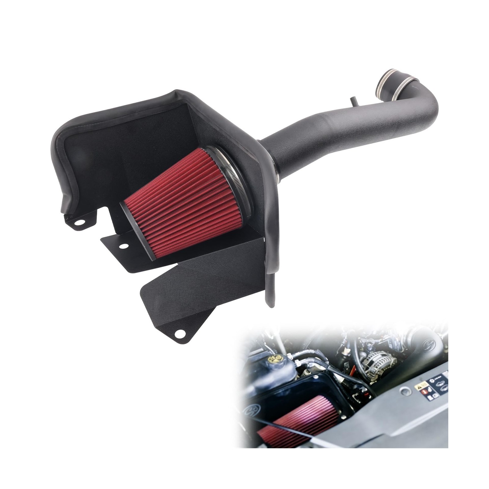 Cold Air Intake System & Heat Shield for 2019-2024 RAM 1500 3.6L V6 Gas Truck...