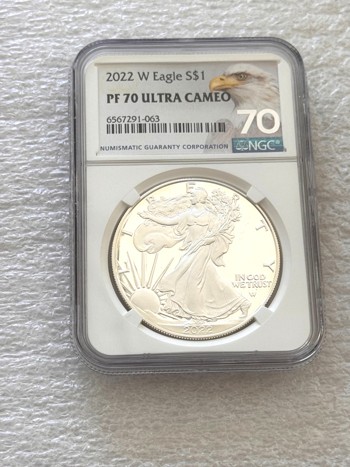 2022-W Proof $1 American Silver Eagle-1oz.999 Fine PF70UC NGC Eagle Label